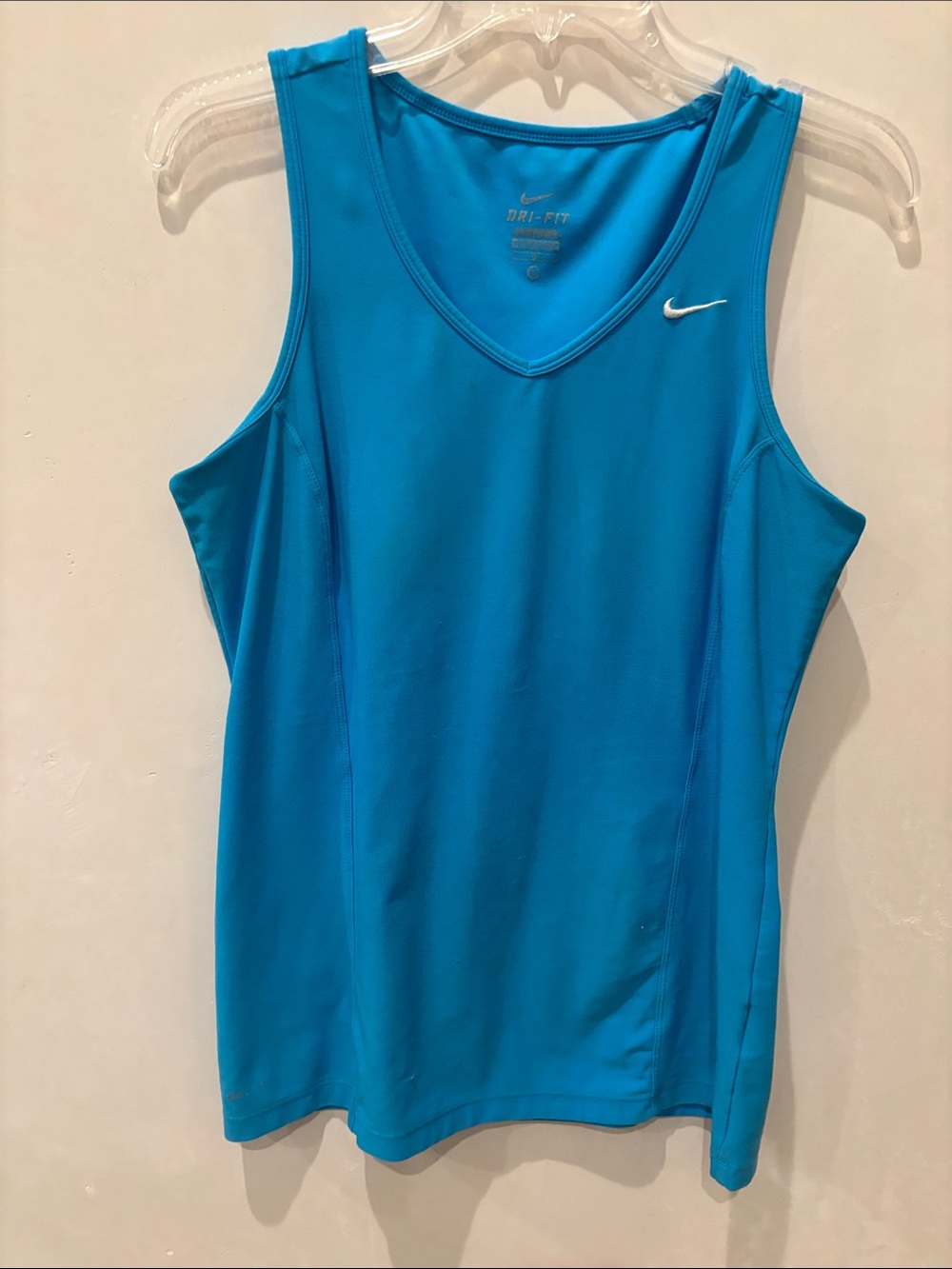 Nike Dri-FIT V-Neck Athletic Tank Top - Teal Blue